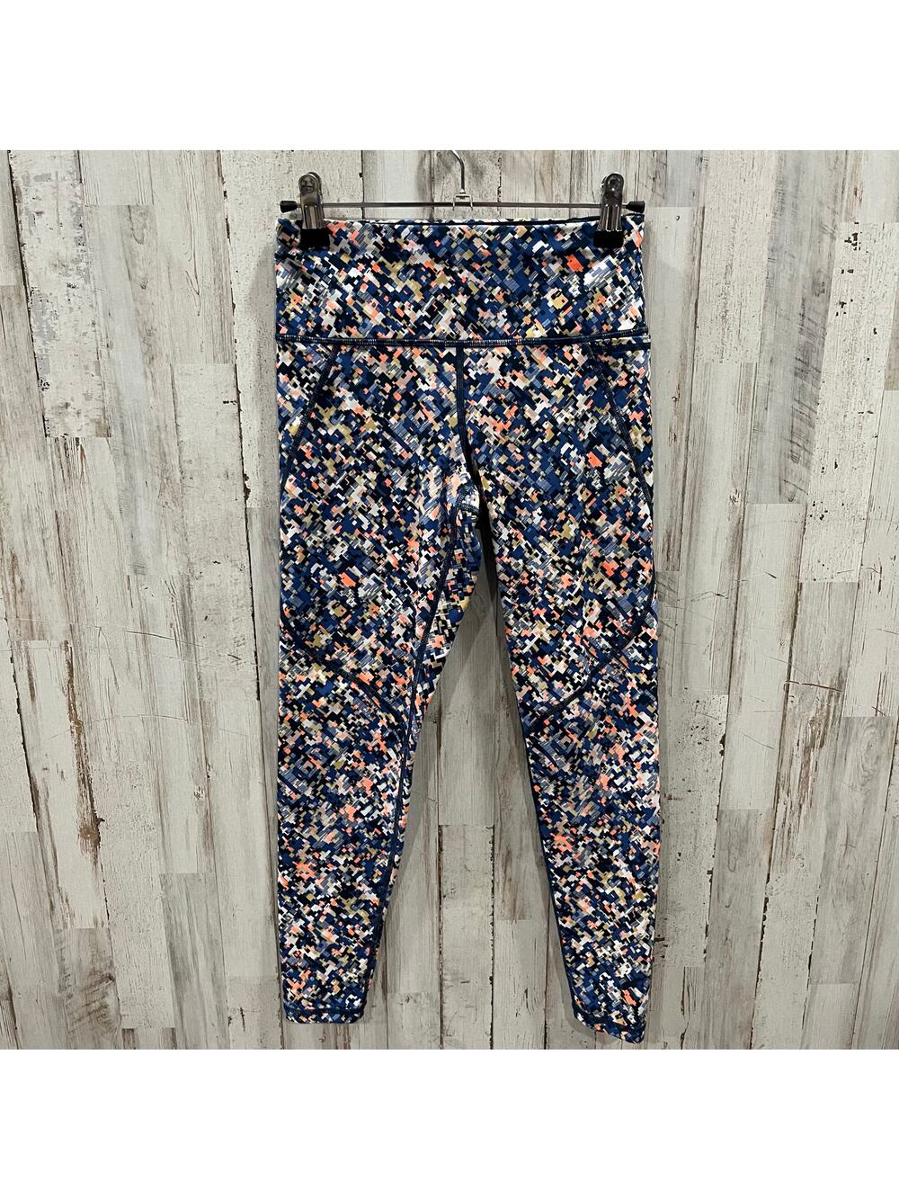 Sweaty Betty The Power 7/8 Leggings Blue Pixelated Orange Womens Size XXS